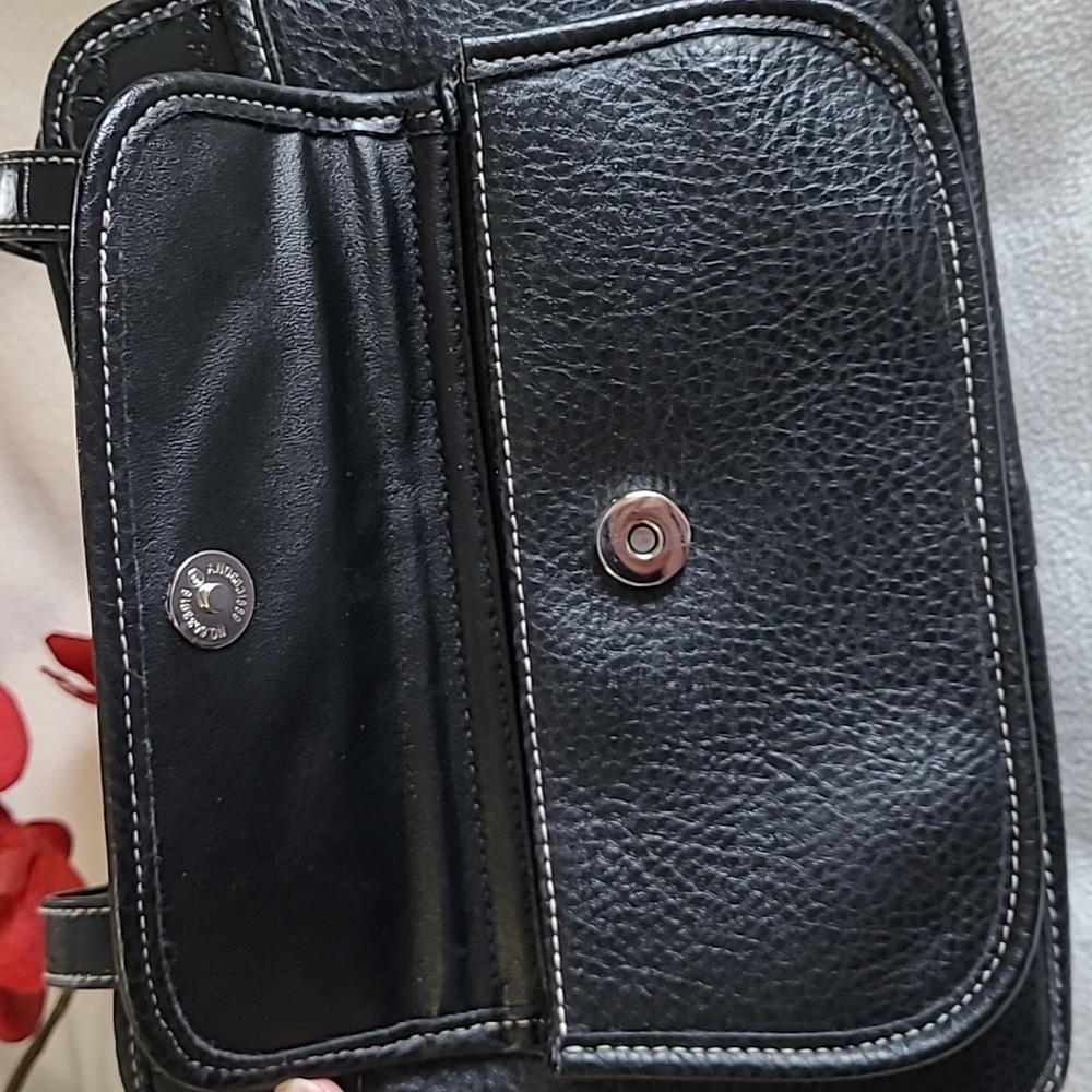 Vintage Strada purse bag black reptile silvertone Detail multiple pockets - Picture 3 of 9